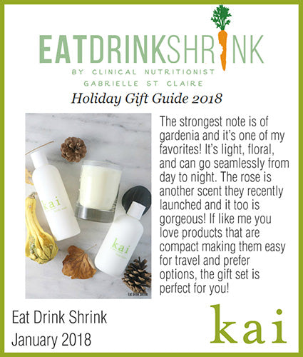 kai fragrance featured in eat drink shrink january 2018