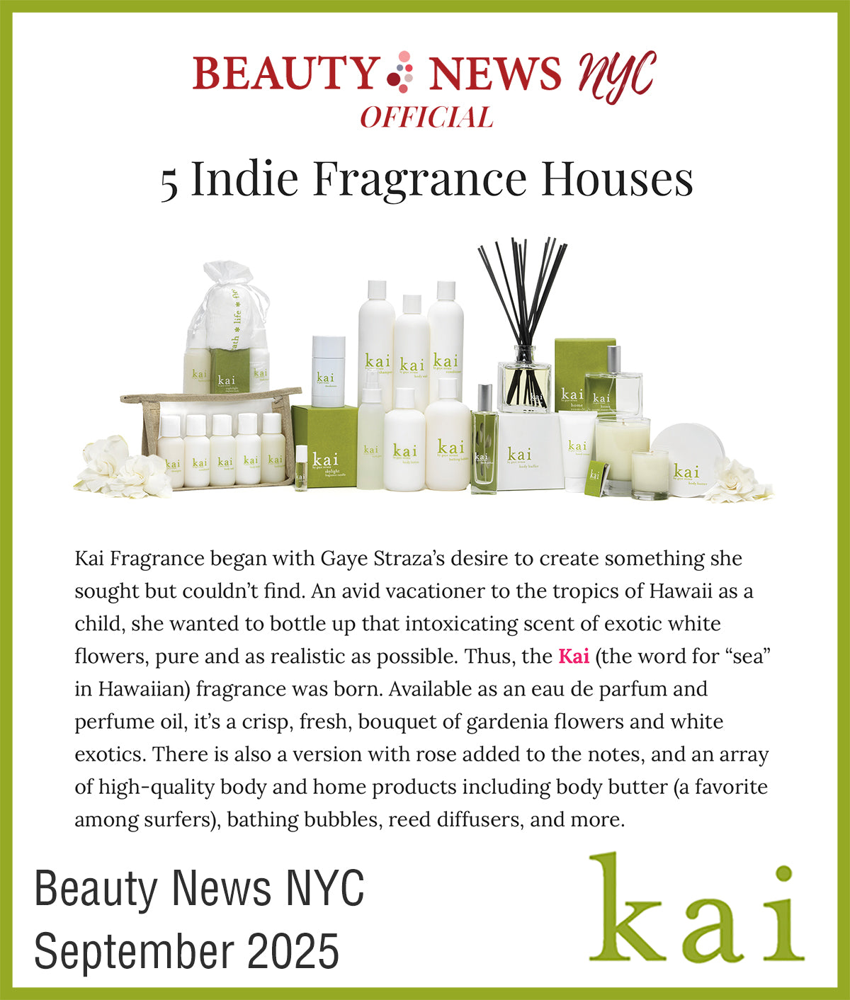 kai -beauty news nyc - september 2025