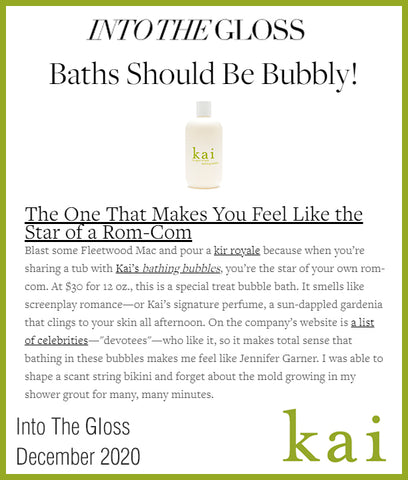 into the gloss - kai bubble bath - december 2020