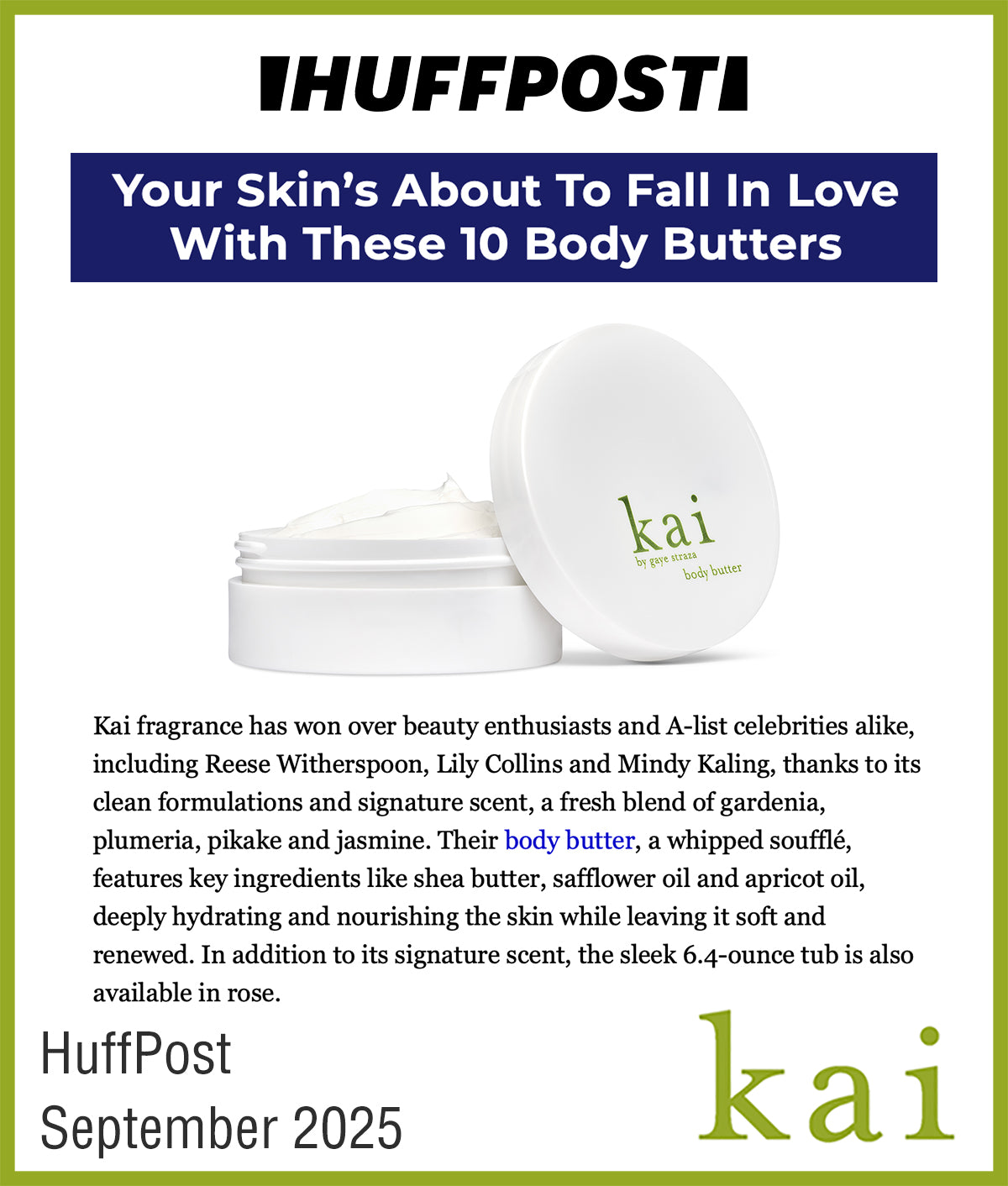 kai body butter - huffpost - september 2025