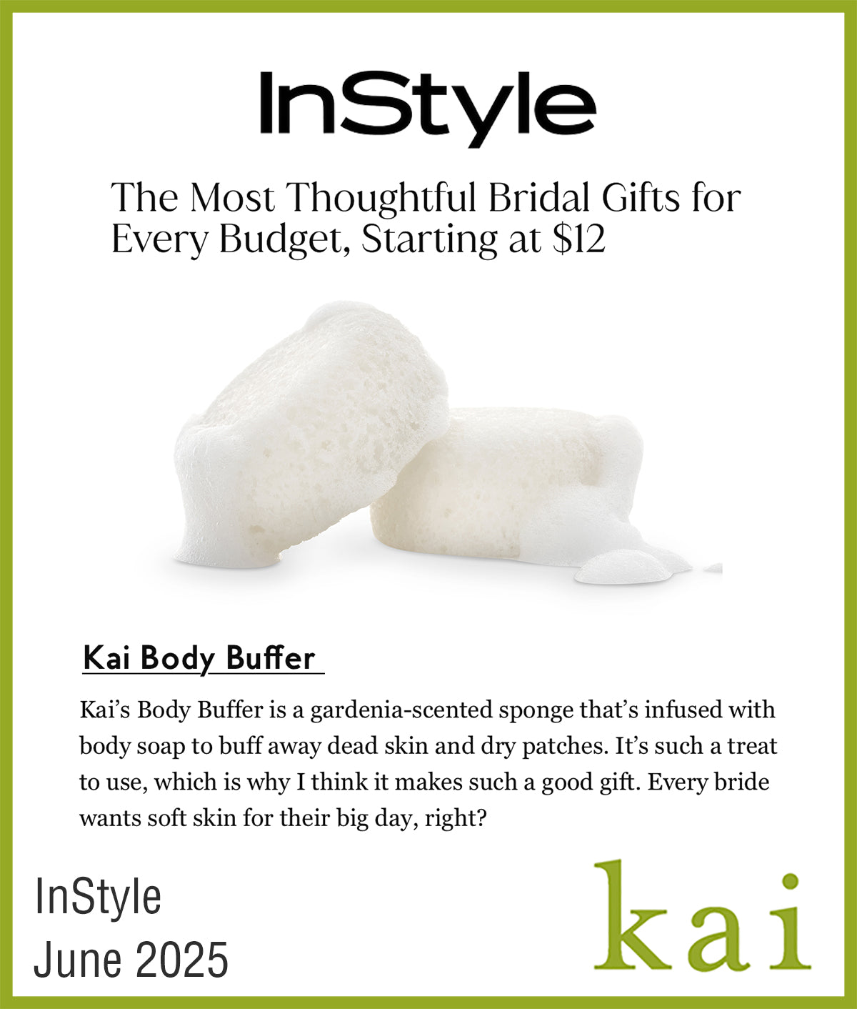 bridal gifts - kai body buffer - june 2025